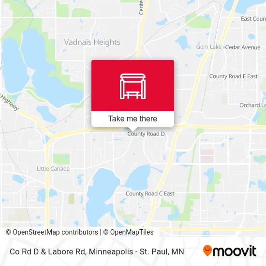 Co Rd D & Labore Rd map