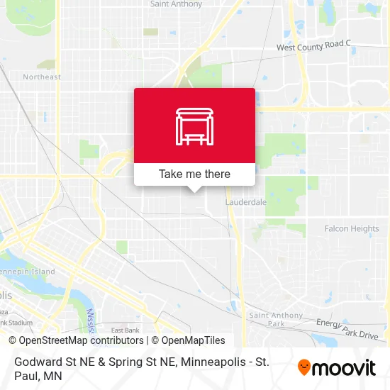 Godward St NE & Spring St NE map
