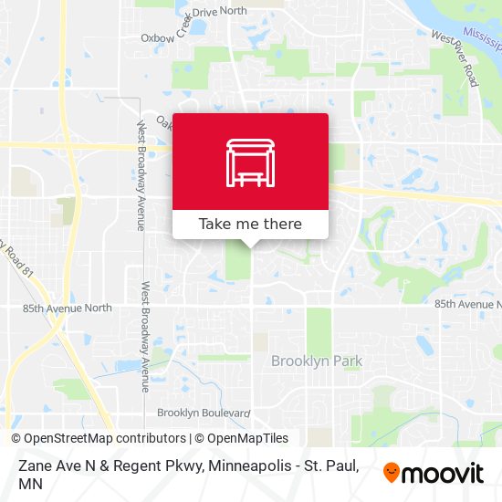 Mapa de Zane Ave N & Regent Pkwy