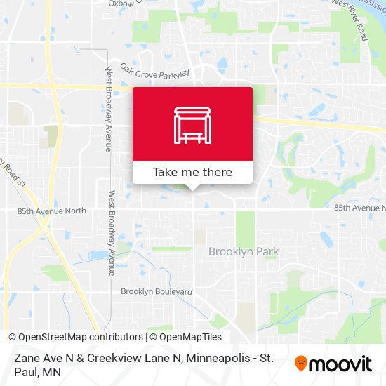 Zane Ave N & Creekview Lane N map