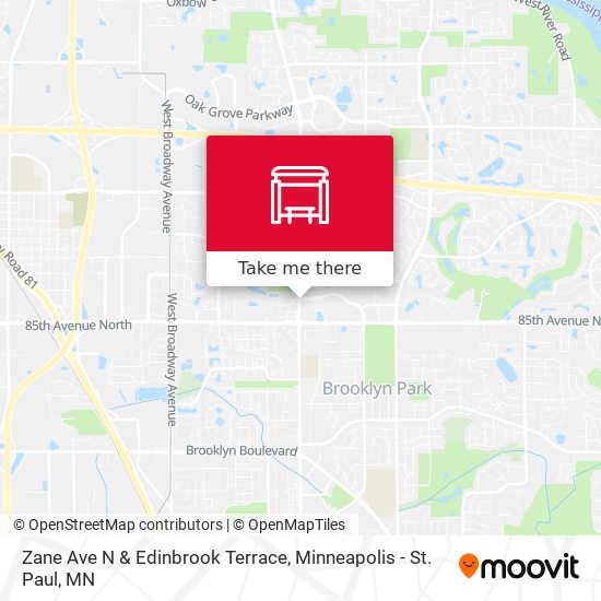 Zane Ave N & Edinbrook Terrace map