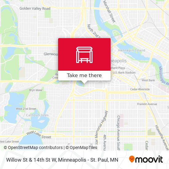 Willow St & 14th St W map