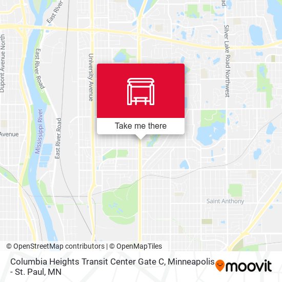 Mapa de Columbia Heights Transit Center Gate C