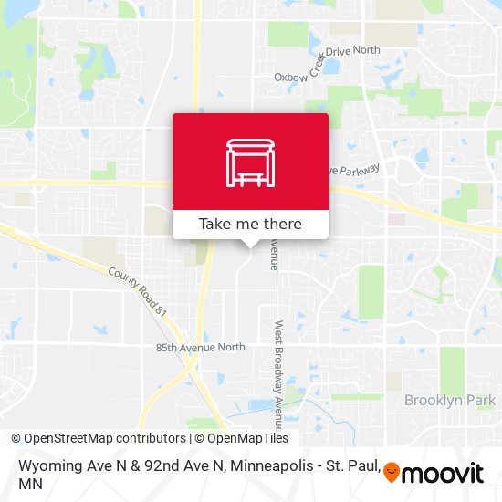 Wyoming Ave N & 92nd Ave N map