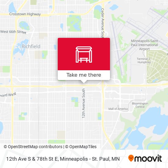 12th Ave S & 78th St E map
