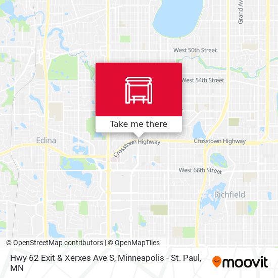 Hwy 62 Exit & Xerxes Ave S map