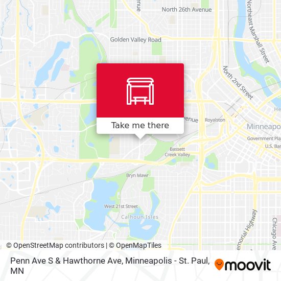 Penn Ave S & Hawthorne Ave map