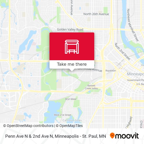 Penn Ave N & 2nd Ave N map