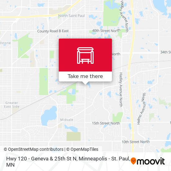 Hwy 120 - Geneva & 25th St N map
