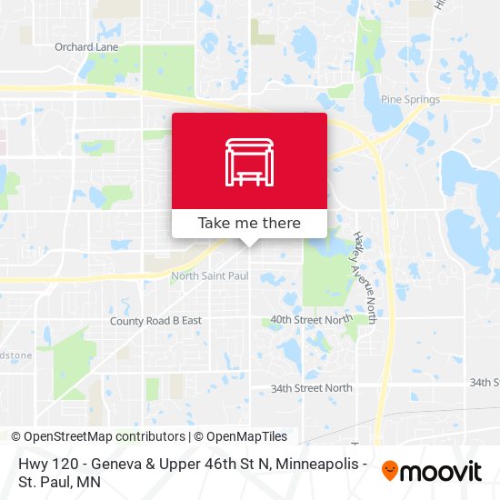Hwy 120 - Geneva & Upper 46th St N map