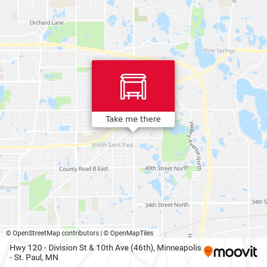 Hwy 120 - Division St & 10th Ave (46th) map