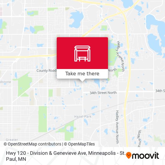 Hwy 120 - Division & Genevieve Ave map