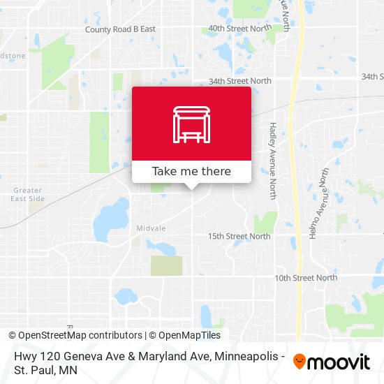 Hwy 120 Geneva Ave & Maryland Ave map