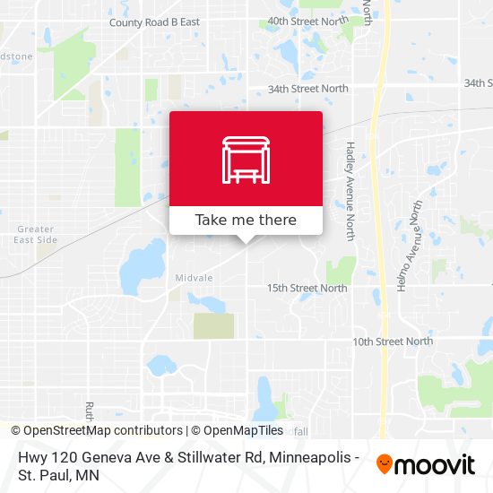 Hwy 120 Geneva Ave & Stillwater Rd map
