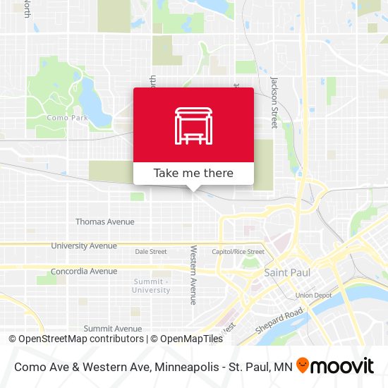 Como Ave & Western Ave map