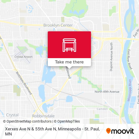Mapa de Xerxes Ave N & 55th Ave N