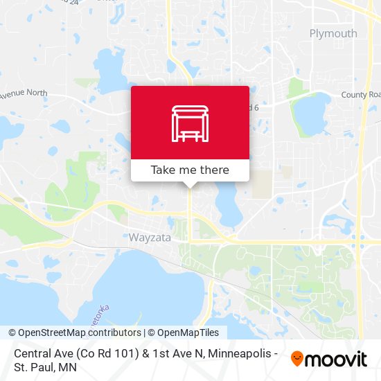 Central Ave (Co Rd 101) & 1st Ave N map