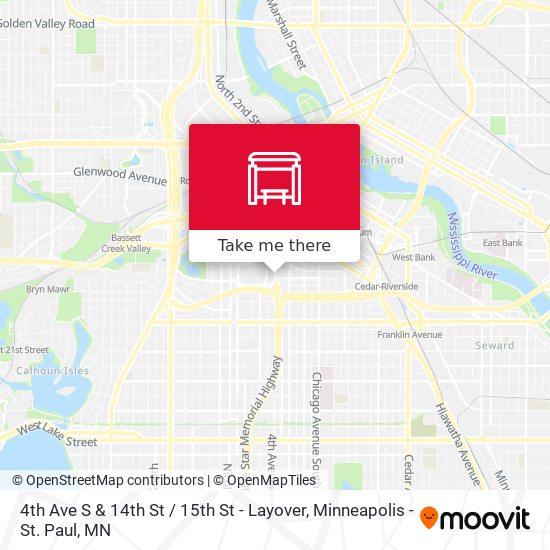 4th Ave S & 14th St / 15th St - Layover map