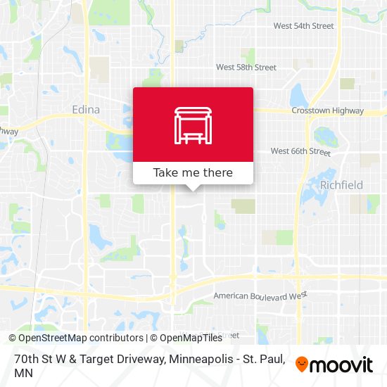70th St W & Target Driveway map