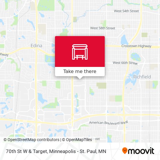 70th St W & Target map