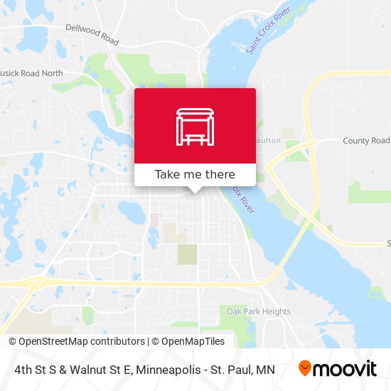4th St S & Walnut St E map