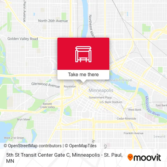 Mapa de 5th St Transit Center Gate C
