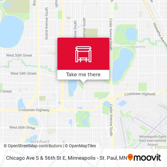 Chicago Ave S & 56th St E map