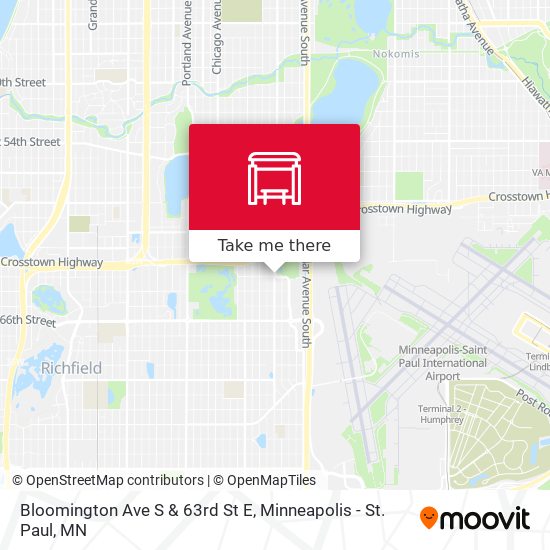 Bloomington Ave S & 63rd St E map