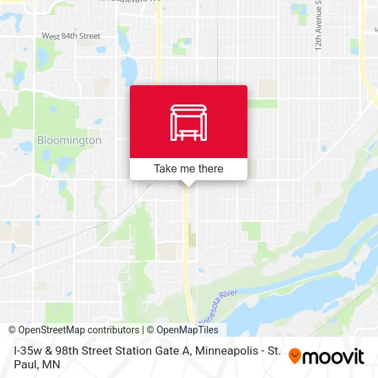 I-35w & 98th Street Station Gate A map