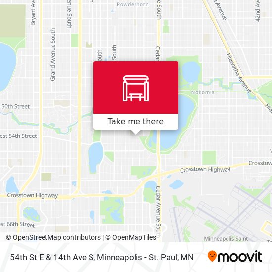 54th St E & 14th Ave S map
