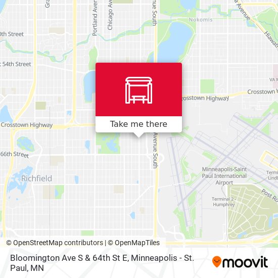 Bloomington Ave S & 64th St E map