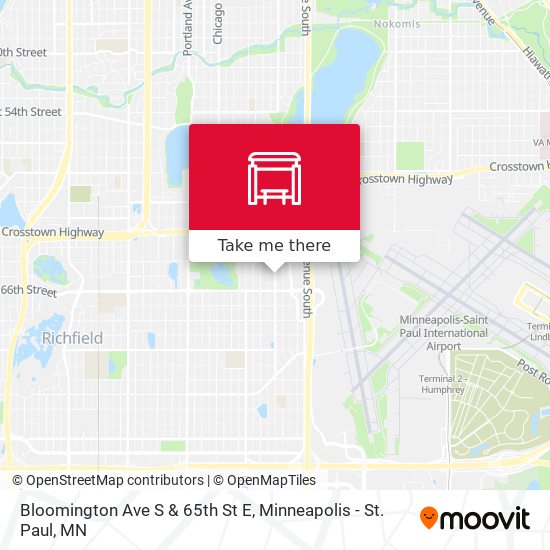 Bloomington Ave S & 65th St E map