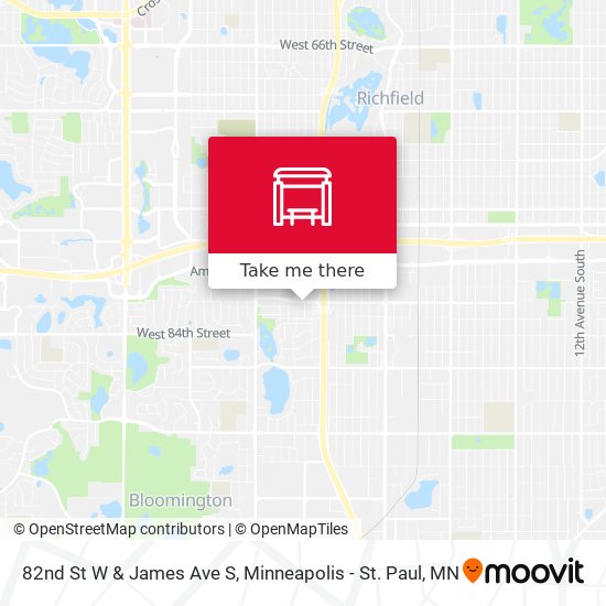 82nd St W & James Ave S map