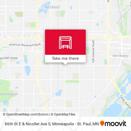Mapa de 86th St E & Nicollet Ave S