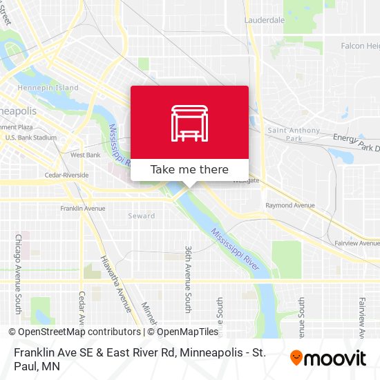 Franklin Ave SE & East River Rd map