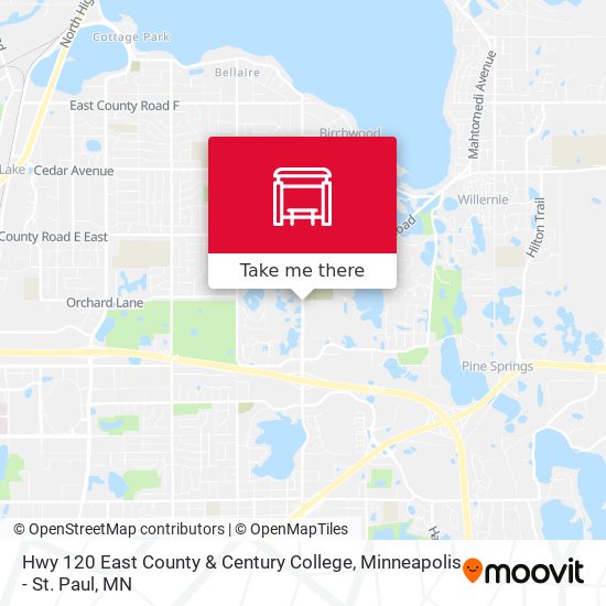 Hwy 120 East County & Century College map