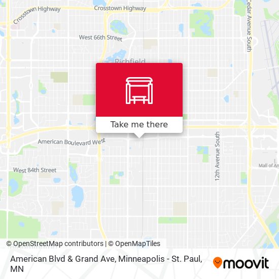 Mapa de American Blvd & Grand Ave