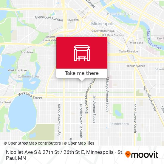 Nicollet Ave S & 27th St / 26th St E map