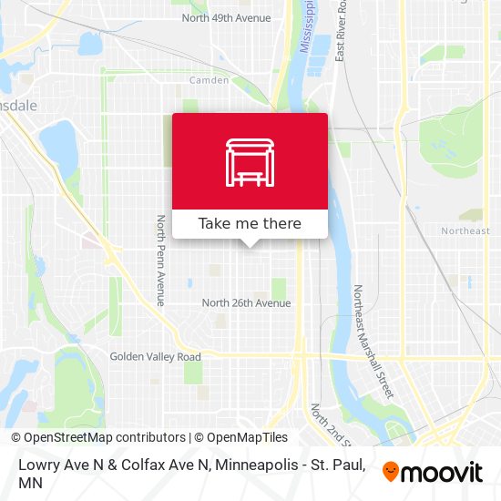 Lowry Ave N & Colfax Ave N map
