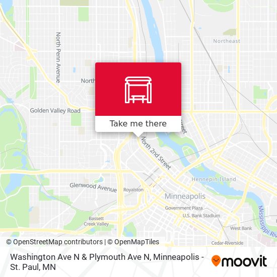 Washington Ave N & Plymouth Ave N map