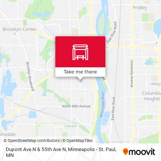 Dupont Ave N & 55th Ave N map