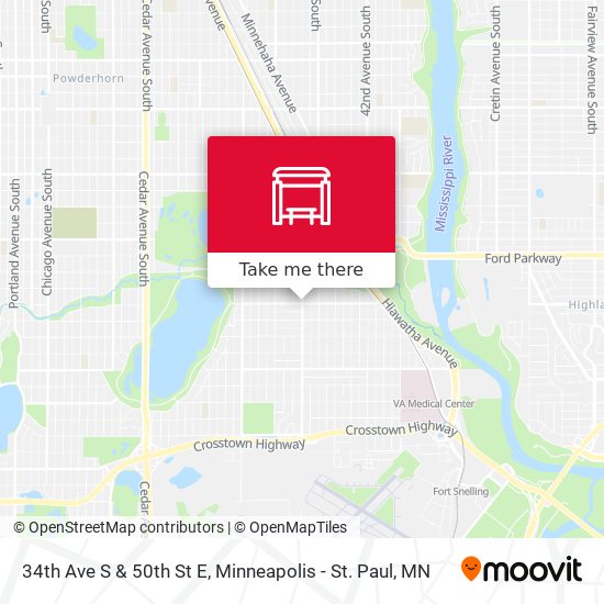34th Ave S & 50th St E map