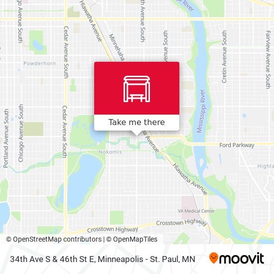 34th Ave S & 46th St E map