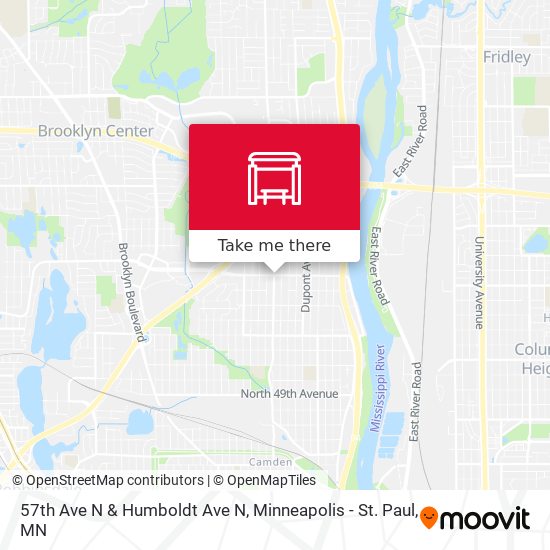 57th Ave N & Humboldt Ave N map