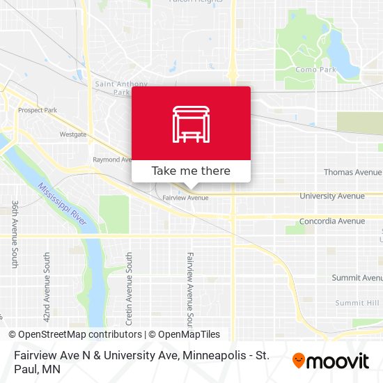 Fairview Ave N & University Ave map