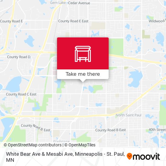 White Bear Ave & Mesabi Ave map