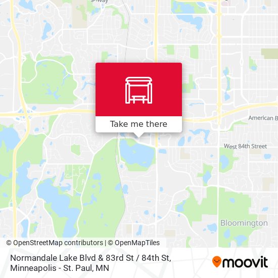 Normandale Lake Blvd & 83rd St / 84th St map
