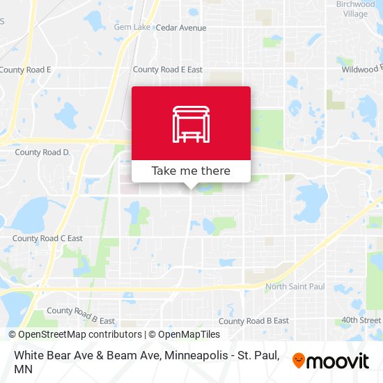 White Bear Ave & Beam Ave map