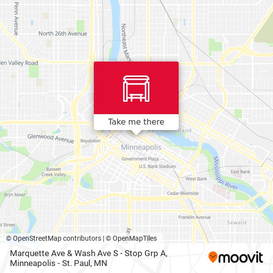 Mapa de Marquette Ave & Wash Ave S - Stop Grp A