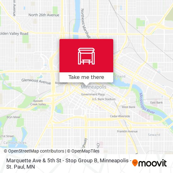 Marquette Ave & 5th St - Stop Group B map